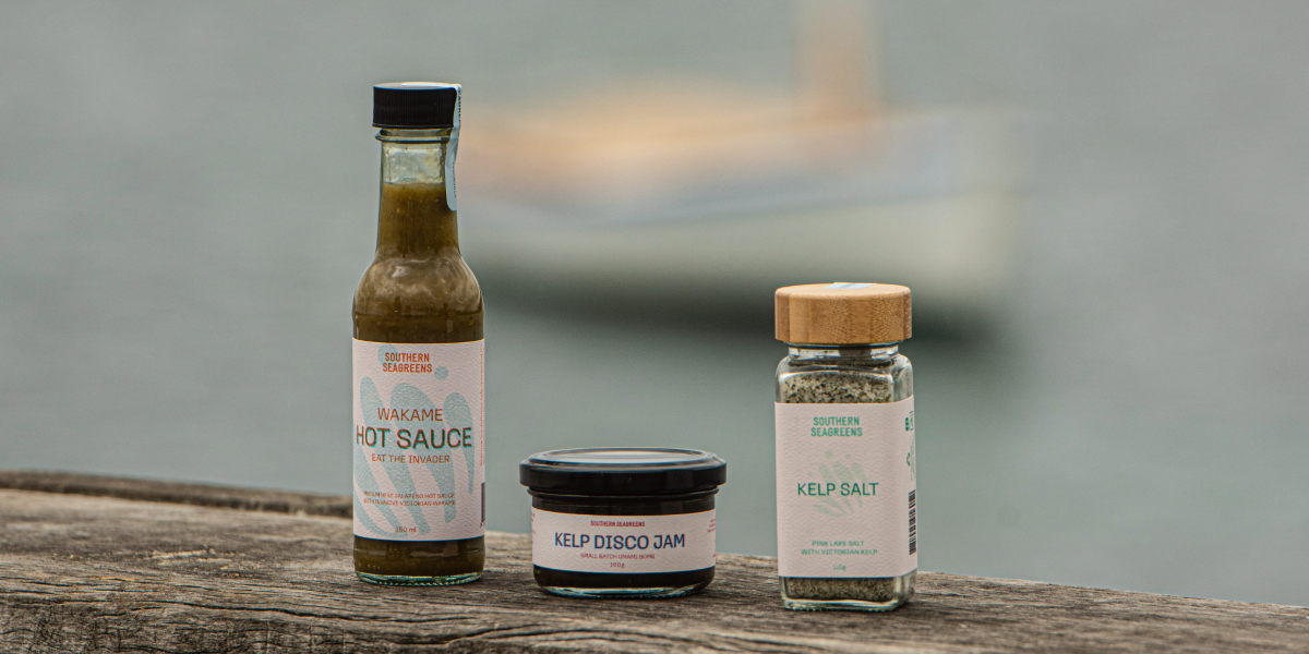 Southern Seagreen kelp condiments produce range