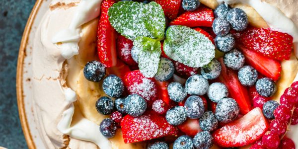 Mixed Summer berries on a pavlova.