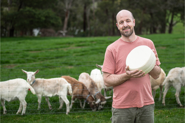 Chef Julian Hill at Main Ridge Dairy.