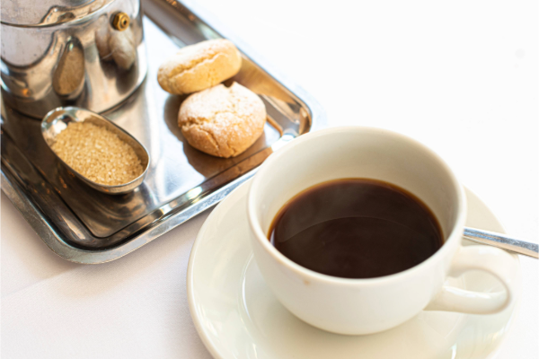 Traditional coffee and biscuits from Bau Bau