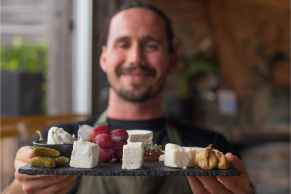 Cheese platter from Main Ridge Dairy.